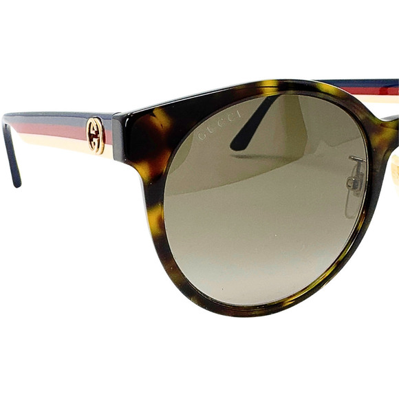 Gucci GG Logo Ophidia Red White Blue Round Sunglasses Tortoiseshell Gradient - Picture 5 of 12